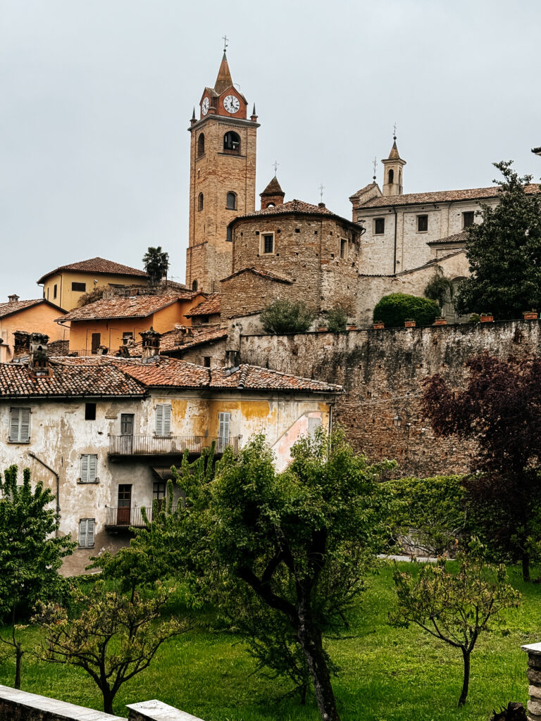 Monforte d'Alba with views of Piedmont