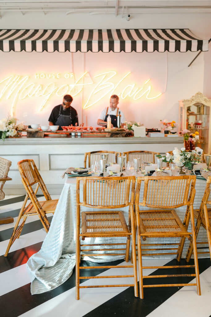 Tablescape for wine dinner at House of Margot Blair